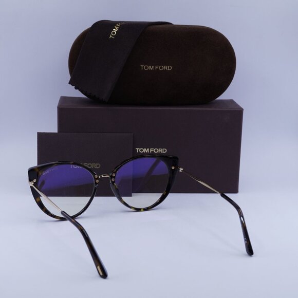 Tom Ford FT5815-B 052 Cat Eye Eyeglasses 54mm - Dark Havana/Gold - Picture 7 of 11